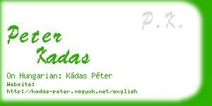 peter kadas business card
